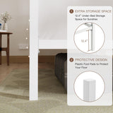 ikalido Full Size Metal Canopy Bed Frame, Modern Four-Poster Platform Bed Frame, Mattress Foundation with Metal Slats Support/Under-Bed Storage Space/No Box Spring Needed/White ikalido