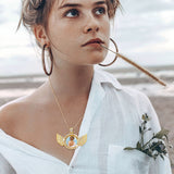 Junkin 18 Pieces Sublimation Rhinestone Wing Bezel Pendant Trays Set Including 6 Double Sided Rhinestone Trays Pendant Charms with 12 Sublimation Blank Discs for Jewelry Making (Gold, Silve) Junkin