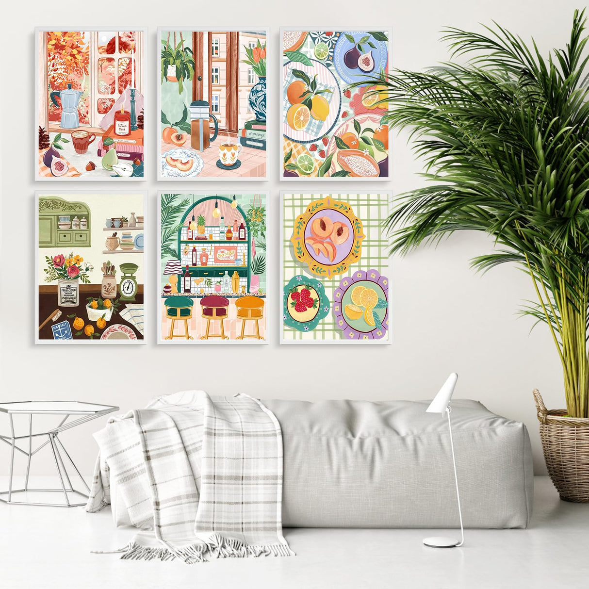 6 Pack Paint by Numbers Kit for Adults Beginner, Coffee Adult Paint by Number Kits on Canvas Without Frame, DIY Acrylic Fruit Oil Painting by Numbers for Home Decor Gift 10” W x 14”L Fountor