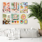 6 Pack Paint by Numbers Kit for Adults Beginner, Coffee Adult Paint by Number Kits on Canvas Without Frame, DIY Acrylic Fruit Oil Painting by Numbers for Home Decor Gift 10” W x 14”L Fountor