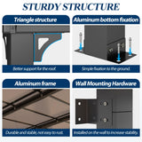 COVERONICS 12' X 20' Outdoor Polycarbonate Lean to Gazebo - Wall-Mounted Aluminum Frame Gazebo with Slope Hardtop, Patio Heavy-Duty Lean to Pergola with Netting & Curtains for Garden, Backyard, Deck COVERONICS