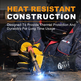 TOPDC Welding Gloves 16 Inches 932℉ Fire/Heat Resistant Leather Welding Gloves For Mig, Tig, Stick, Forge, BBQ, Grill, Fireplace, Wood Stove, Furnace, Oven, Animal Handling for Safe, Loving Pet Care TOPDC