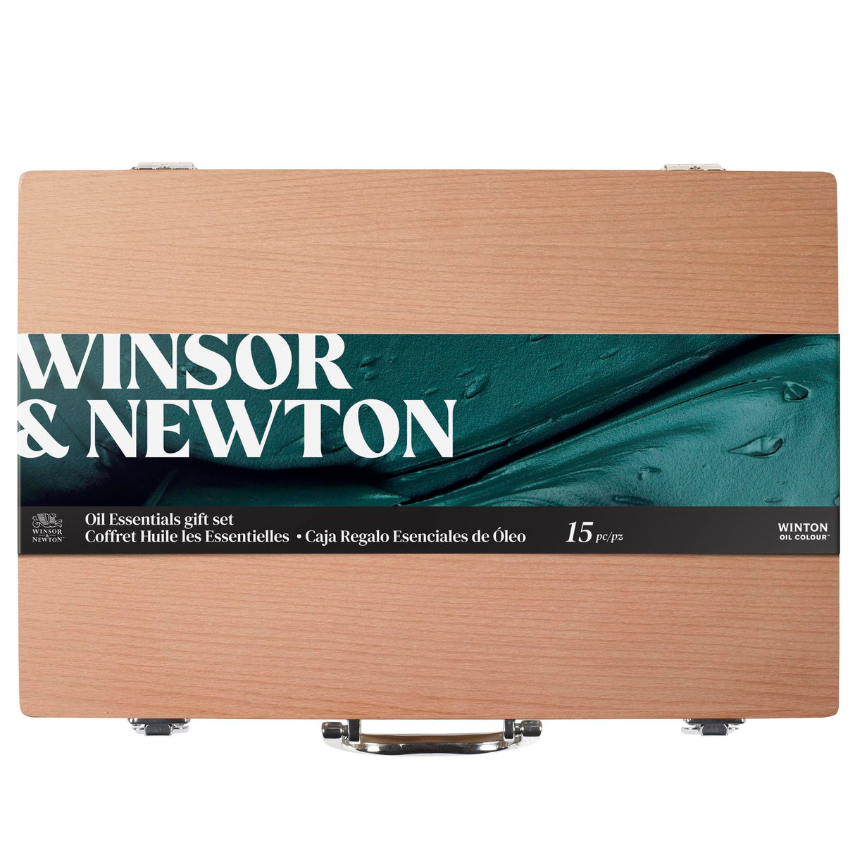 Winsor & Newton Winton Oil Colour, Wooden Paint Set 8 x 37ml Tubes (includes Liquin, Sansodor, 2 Brushes, Knife, Cloth, Godet) Winsor & Newton