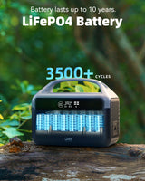 DaranEner Portable Power Station 56000mAh, 179.2Wh LiFePO4 Battery Backup w/ 2 300W (Peak 600W) AC Outlets, 1.5hrs Fast Charging, Power Bank for Hurricane Emergency/Outdoor Camping/RVs/Home Use DaranEner