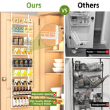 Churboro Over the Door Pantry Organizer Rack with 9 Adjustable Baskets, 9 Tiers Dual-use Hanging or Wall Mount Spice Rack Organizer, White Churboro