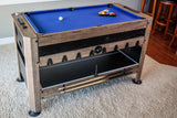 56” 4-in-1 Swivel Multi-Game Table - Air Hockey, Billiards, Foosball, Ping Pong - Rustic Wood Grain Finish, Brown Triumph