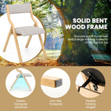 Giantex Folding Dining Chairs Set of 4, No Assembly Folding Chairs w/Linen Padded Seats, Wood Foldable Kitchen Chairs, Easy to Store Extra Event Chairs, Padded Folding Chair for Wedding Guests Party Giantex