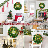 Pre Lit Christmas Wreath with Lights,Lighted Christmas Wreaths for Front Door with 45 Led Battery Operated 8 Modes Remote Control Timer,Indoor Outdoor 18 Inch Artificial Xmas Wreath Decorations noodunch