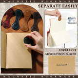 Sayglossy 6 Pcs Leather Magnetic Bookmarks 4.5"x1.5"Graduation Gifts Bookmarks Teacher Appreciation Gifts Retro Magnetic Markers Book Reading Gift for Booklovers Readers Writers Poets(Multicolor) Sayglossy