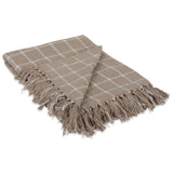 DII Transitional Checked Plaid Woven Throw, 50x60, Stone DII