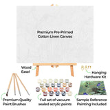Ledgebay DIY Paint by Numbers Kit for Adults Framed Canvas Beginner to Advanced Paint by Numbers Kit, Kits Include Acrylic Paint Set, Brushes & Tabletop Easel (Hummingbird 12" x 16" Framed) Ledgebay