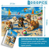 Funny Dog Puzzles for Adults 1000 Pieces and up, PICKFORU Beach Puzzle Collection Cute Dog, Puppy Animal Puzzle as Home Decor PICKFORU