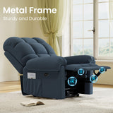 Welzona Updated Power Recliner Chair for Adults, Adjustable Electric Chair Power Reclining Sofa, USB Port, Ultra-Comfy Teddy Fleece Recliner for Living Room, Tool-Free Assembly Single Sofa, Blue Gray Welzona