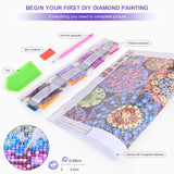 Colourful Artistry DIY 5D Diamond Painting by Number Kits -Mandala Stones Diamond Crystal Gem Art Painting with Full Drill Round Diamond - Perfect for Home Wall Decor Birthday Gifts for Women ROOHOME