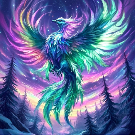 NEWENMO Phoenix Diamonds Painting Kits for Adults Beginner, DIY 5D Aurora Diamond Art Paint with Round Diamonds, Full Drill Gem Art Diamonds Art Painting for Home Wall Decor 12x12 Inch NEWENMO