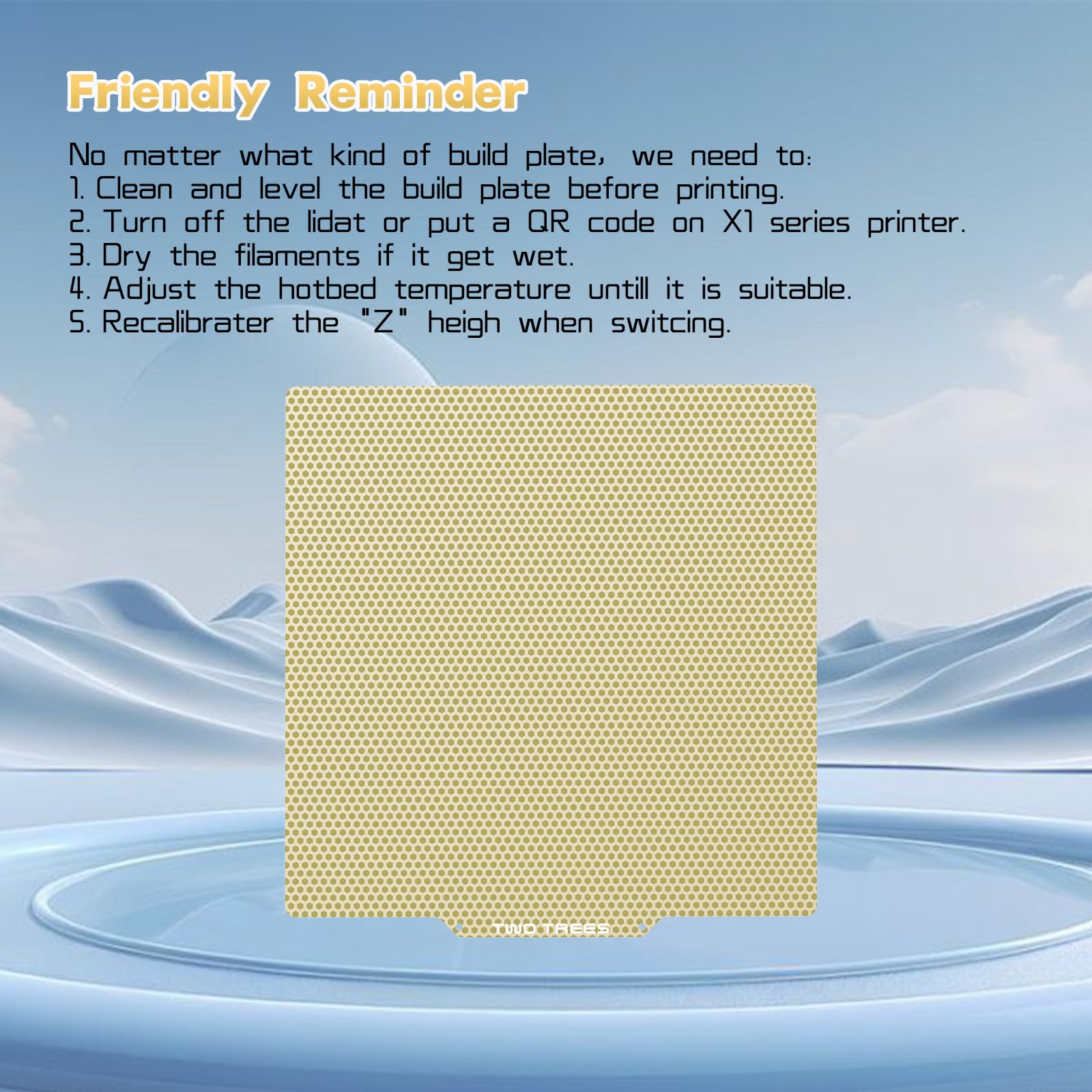 3D Printer Platform Double Sided Textured PEI Sheet Build Pate Honeycomb-Shaped Spring Steel Flexible Removable 3D Printer Bed for Creality CR-10/10S/Anet A8/E12/Artillery SW-X1/X2 310x310 mm - WoodArtSupply