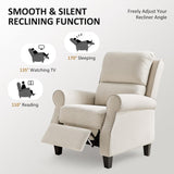 Oversized Recliner Chair for Living Room, Modern Reclining Sofa Home Theater Seating with Upholstered Push Back, Mid-Century Reclining Armchair with Lumbar Support, Bedroom, Reading Nook, Office Arcrinte
