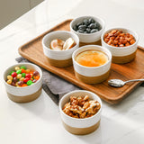 Hasense Ramekins, 6 oz Stoneware Ramekins Oven Safe Set of 6, Mini Ramekins Bowls for Dipping, Brulee, Custard, Farmhouse White Ramekins Gift Hasense