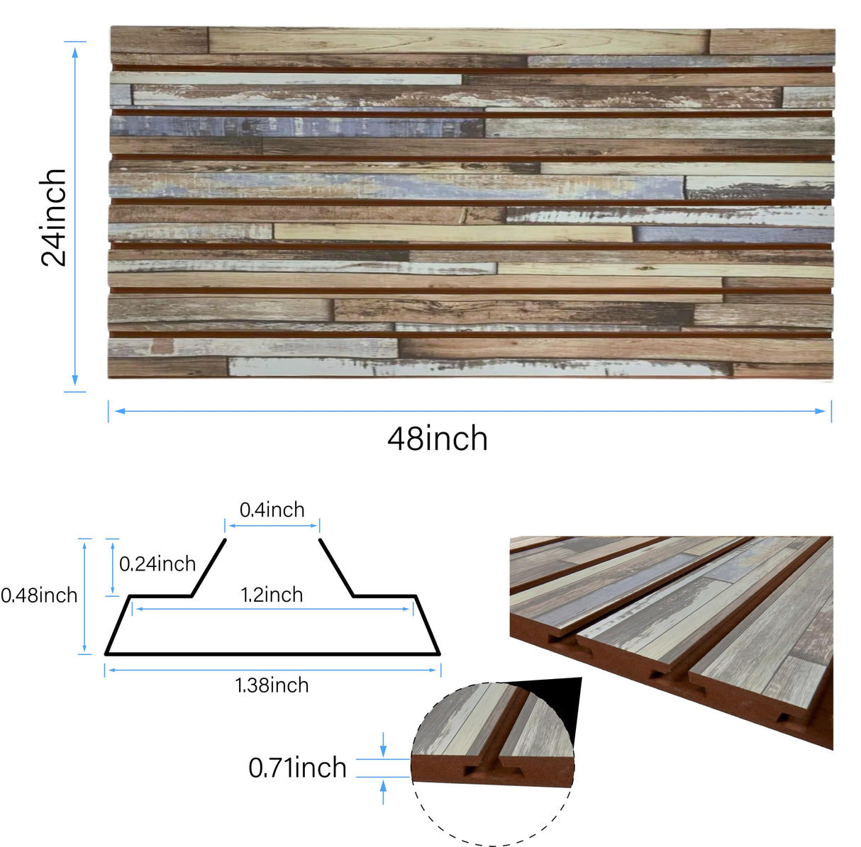 2-Pack Slatwall Panels – 2x4 ft Natural Oak Finish Display Boards – Heavy-Duty Wall Panels for Retail, Garage, Office & Home Organization – Easy-to-Install Storage System WISDOMFUR