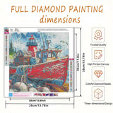 5D Diamond Painting Kits for Adults, Beach Diamond Art Kits for Adults Beginner, DIY Full Drill Diamond Dot Gem Painting for Home Wall Decor 13.78x13.78inch BYGFHLYW