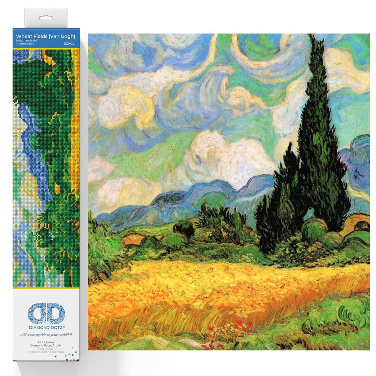 DIAMOND DOTZ Wheat Fields (Van Gogh) Scenery Diamond Painting Kits for Adults - Diamond Art Kits a Relaxing Creative Craft Kit with Dotz Gems 20"x15.3" DIAMOND DOTZ