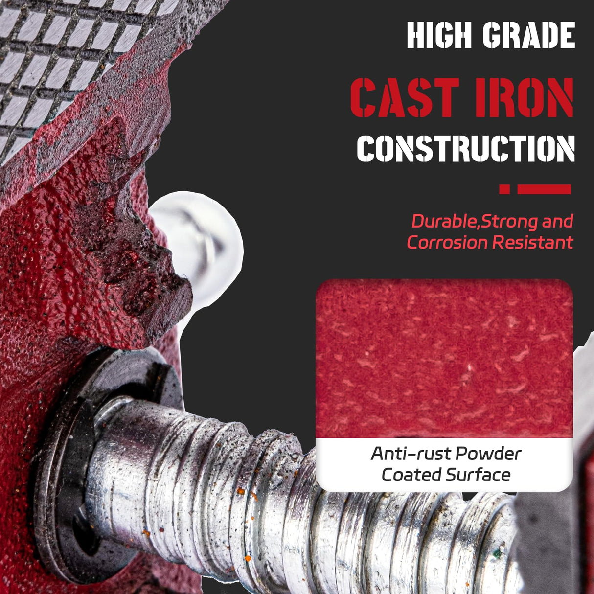 AROEDVISE Home Vise 4-1/2" Jaw Width Bench Vise with a 3 Inch Jaw Opening Home Vise for Woodworking, Drilling, Cutting Cast Iron Red AROEDVISE