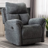 ANJ Swivel Rocker Recliner Chair, Manual Fabric Glider Nursery Recliner Chair, Single Rocking Modern Sofa Home Theater Seating for Living Room, Nursery (Dark Gray) ANJ