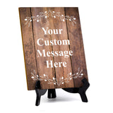 Signs ByLITA Custom Personalized Rectangle Table Sign (6" x 8") Floral Branches | Write Your Own Message | Design Your Sign Signs ByLITA