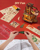 ROKR 3D Wooden Puzzle for Adult - Gift Factory Mechanical Model Kit with Music & Lights, 449pcs Adult Wooden Puzzles, DIY Building Toy for Teens & Adults ROKR