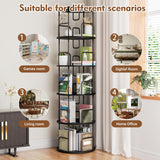 YZU Rotating Bookshelf Tower 5 Tier,Spinning Bookcase, Revolving 360 Book Shelf Narrow Tall Bookcase, Vertical Turning Round Storage Bookshelf,Book Shelf Organizer for Bedroom, Living Room (Black) YZU
