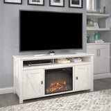 Ameriwood Home Farmington Electric Fireplace Console 60", Pine TV Stand, Ivory Oak Ameriwood Home