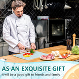 Tanlade 16 Pcs Sublimation Blank Set Included 6 Pcs 8 x 11 Inch Sublimation Cutting Board Blanks, Gloves, Tape, 8 Heat Transfer Paper, Glass Cutting Board for Heat Press Machine(Smooth Surface) Tanlade