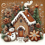 Christmas Snowman House Ball Diamond Art Painting Kits for Adults,Winter Diamond Painting Kits for Adults Beginners,5D DIY Full Drill Diamond Dot Gem Art Kits for Adult,Home Wall Decor 13.8x13.8 Inch AWLNKMC