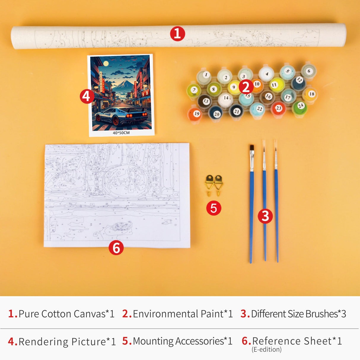 TUMOVO Paint by Number for Adults, DIY Acrylic Painting for Adults, Anime Car in The City Paint by Numbers Adults' Paint-by-Numbers Kits Arts Craft for Home Wall Decor, 16X20 Inch(Frameless) TUMOVO
