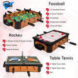 Point Games 3 in 1 Small Multi Game Set, Foosball, Air Hockey, Table Tennis - Portable Mini Arcade Table for Easy Carry - Perfect Arcade Gift for Children - Recommended Age 3+ Point Games