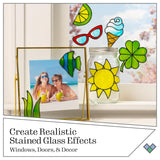 Gallery Glass Window Cling Art Kit, 10 Piece Set Including 3 Pattern Sheets, 6 Stained Glass Colors and 1 Liquid Leading, PRMGGCLING24 Gallery Glass
