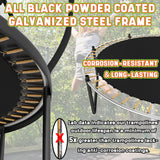ACWARM HOME Trampoline Outdoor 14FT Trampoline with Safety Net & Rugby Target - Recreational Trampolines for Kids and Adults - Anti-Rust Coated Frame - ASTM Approved - Black ACWARM HOME