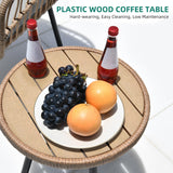 YITAHOME 5-Piece Outdoor Wicker Furniture Set, All-Weather Patio Bistro Set with Footrest, Small Patio Conversation Set for Balcony Outside, Outdoor Chairs with Ottomans and Coffee Table YITAHOME