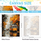 Paint by Numbers Kit for Adults- Fall Maple Tree Adult Paint by Number Kits on Canvas for Beginners, Tramway DIY Acrylic Oil Number Painting Kits for Home Wall Decor Gift 16"x 20" (without Frame) Offito