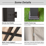 Gotland 10FTx12FT Outdoor Wall-Mounted Hardtop Pergola, Metal Frame Gazebo with Sloping Sun Panel Roof and Double Curtains for Patio, Garden, Lawn, Khaki Gotland