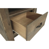 Signature Design by Ashley Trinell Rustic 1 Drawer Nightstand with USB Charing Stations, Warm Brown Signature Design by Ashley