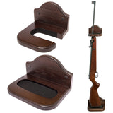 TESLYAR Gun Rack Holder Wall Mount Hold Up Displays Vertical Gun Rack and Shotgun Hooks Store Rifle Shotgun Bow Real Hardwood Hanger Brown TESLYAR