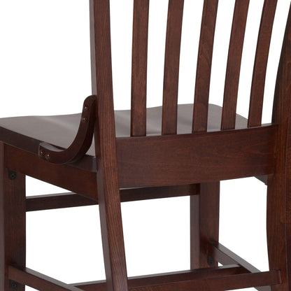 EMMA + OLIVER School House Back Walnut Wood Chair