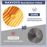 MAXYOYO Convertible Sofa Bed, Pull Out Loveseat Sleeper Sofa, 2 in 1 Folding Couch Bed, Fold Out Floor Couch with Pillows for Living Room Bedroom Lounge, Orange MAXYOYO