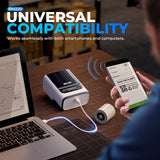 Nelko Label Maker Machine with Tape, PM220 Bluetooth Label Printer, 2 Inch Portable Thermal Printer for Small Business, Address, Logo, Clothing, Sticker Printer for Phones & PC, 1 Count, White Nelko