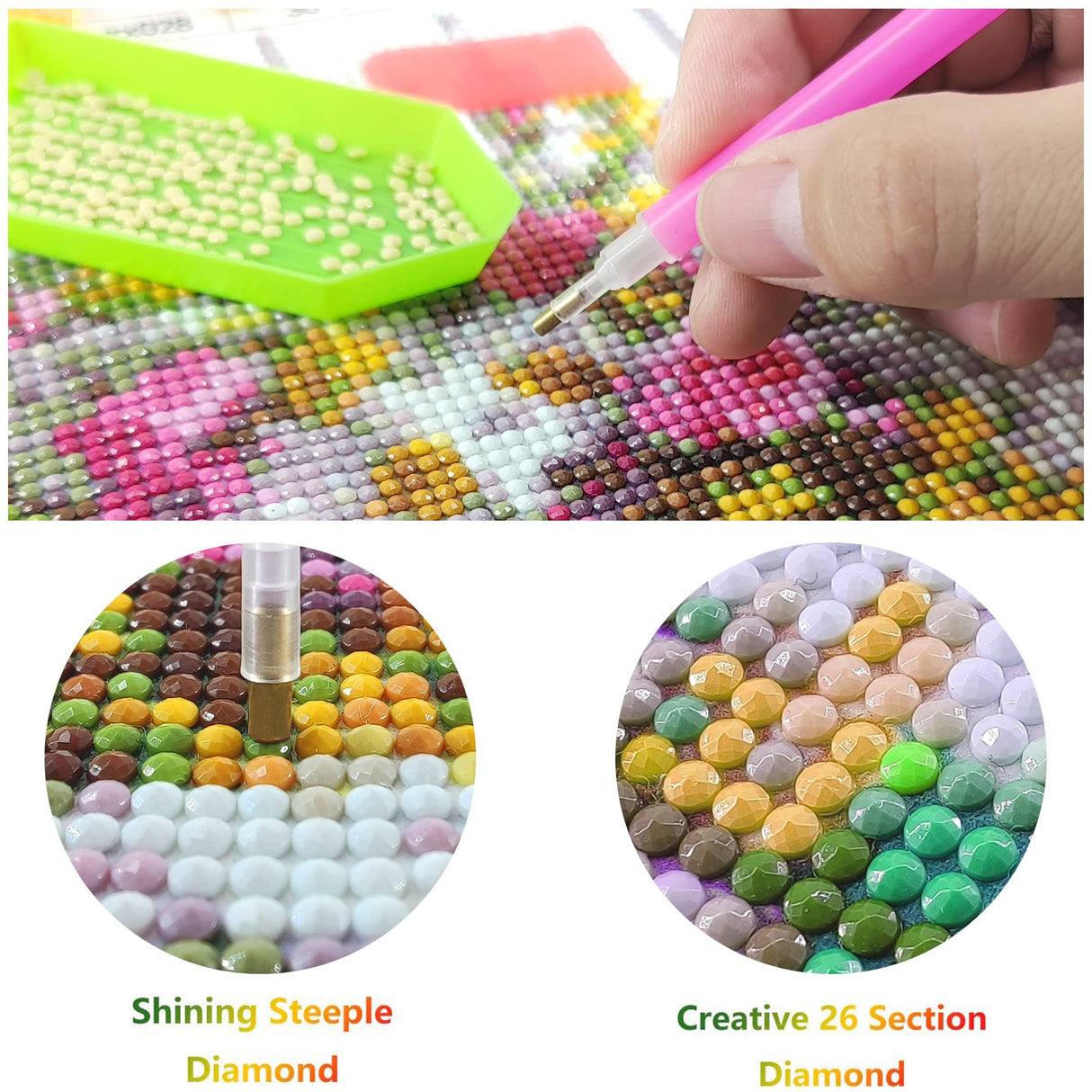 Diymood DIY 5D Diamond Painting Kits for Adults Horse - Diamond Art Kits for Adults Animal | Full Drill Round | Crystal Mosaic Picture | Beginner | Home Wall Decor | 12x16 inch Diymood