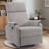 Korser Recliner Chairs, Swivel Rocking Recliner Chair for Adults, Glider Rocking Chair, Small Nursery Recliner for Living Room, Reclining with Modern-Designed Armrests, Chenille, Grey Korser