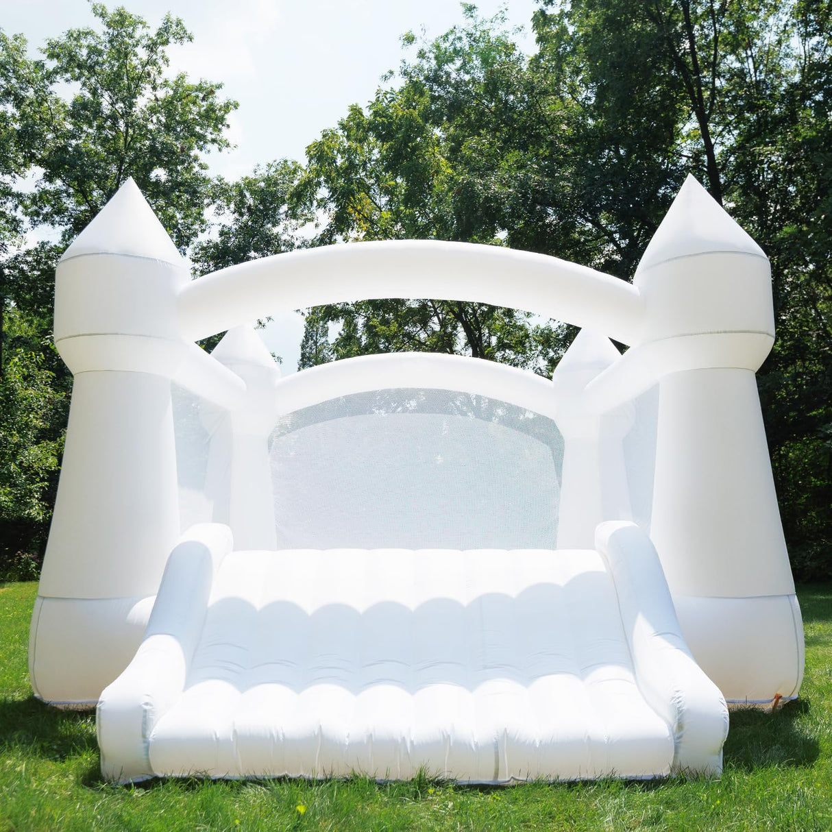 Bounceland Party Castle Daydreamer Cloud Bounce House, 16.4 ft L x 13.1 ft W x 9.3 ft H, Basketball Hoop, UL Strong Blower Included, Trendy Pastel Color, Fun Slide & Bounce Area, Castle Theme for Kids Bounceland