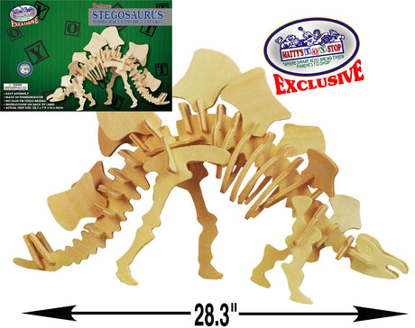Matty's Toy Stop Deluxe Large 3D Dinosaur Wood Puzzle Craft Kits T-Rex Tyrannosaurus (35.8") & Stegosaurus (28.3") Gift Set Bundle - 2 Pack Matty's Toy Stop
