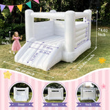 iLink-outer White Bounce House for Kid and Adult Large Indoor Outdoor Bouncy Castle Theme for Kids 133.86 x 96.46 x 74.02 inch Big Playhouse for Party iLink-outer